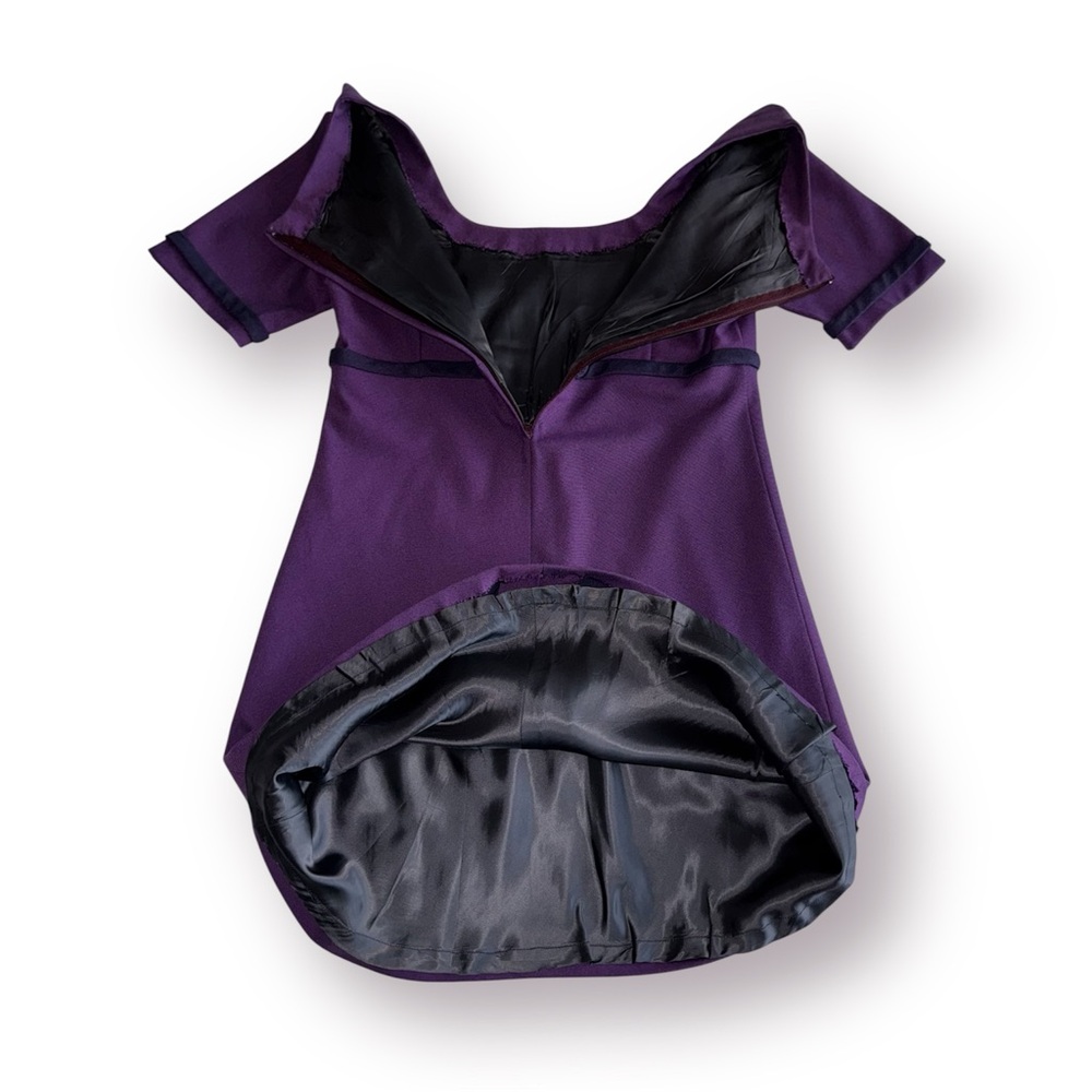 🛍️SALE🛍️ Custom-tailored Elegant Women's Short-sleeve Purple Mini Dress - Picture 7 of 7